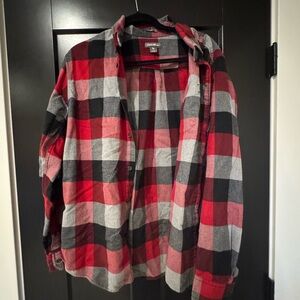 Eddie Bauer Red and Black Checkered Men's Shirt